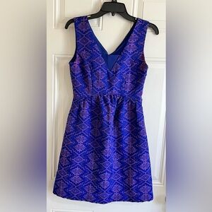 Anthropologie MAEVE Size 0 Averie Jacquard Sheath Mini Dress Blue‎ Purple Career